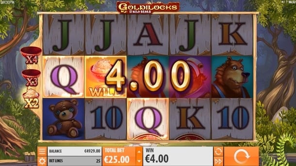 Автомат Goldilocks - комбинация с диким символом Комбинация с диким символом в автомате Goldilocks