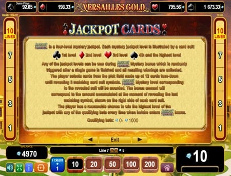 Автомат Versailles Gold - правила бонусного раунда Правила бонусного раунда в автомате Versailles Gold