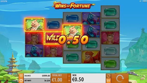 Автомат Wins of Fortune - выигрышная комбинация символов Выигрышная комбинация символов в автомате Wins of Fortune