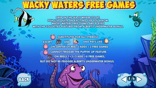 Игровой аппарат Wacky Waters - фриспины Фриспины в игровом аппарате Wacky Waters