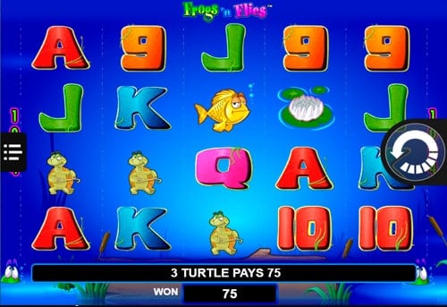 Призовая комбинация символов в игровом автомате Frogs ‘n Flies