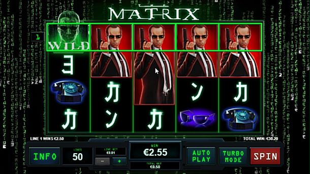 Призовая комбинация в игровом автомате Matrix 