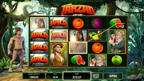 Игровой автомат Tarzan - дикие знаки Дикие знаки в игровом автомате Tarzan