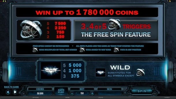 Игровой автомат The Dark Knight Rises - Scatter и Wild Scatter и Wild в игровом автомате The Dark Knight Rises