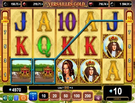 Игровой автомат Versailles Gold - комбинация символов Комбинация символов в игровом автомате Versailles Gold