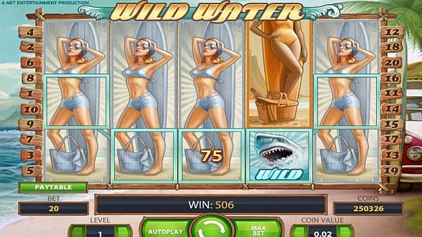 Игровой автомат Wild Water - призовая комбинация на линии Призовая комбинация на линии в игровом автомате Wild Water