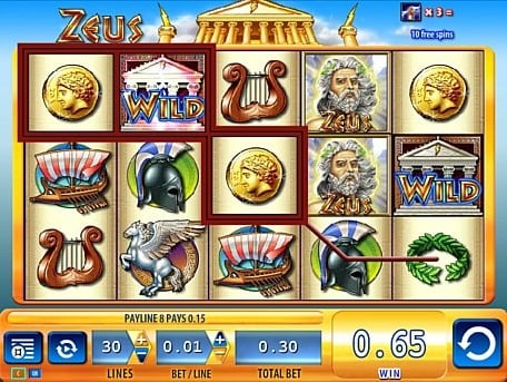 Игровой автомат Zeus — призовая комбинация Призовая комбинация в игровом автомате Zeus