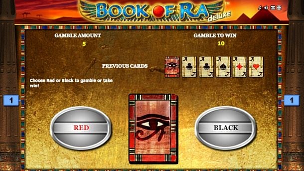 Онлайн слот Book of Ra Deluxe - игра на удвоение Игра на удвоение в онлайн слоте Book of Ra Deluxe