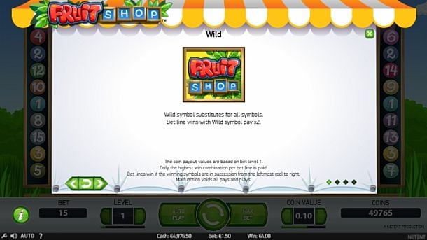 Выплаты за символы в онлайн слоте Fruit Shop