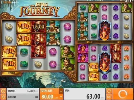 Слот The Epic Journey - выигрышная комбинация с диким знаком Выигрышная комбинация с диким знаком в слоте The Epic Journey